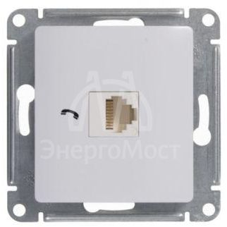 Механизм розетки телеф. 1-м СП Glossa RJ11 бел. SchE GSL000181T
