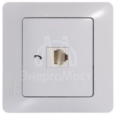 Механизм розетки телеф. 1-м СП Glossa RJ11 бел. SchE GSL000181T