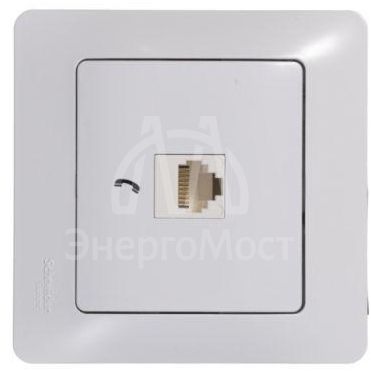 Механизм розетки телеф. 1-м СП Glossa RJ11 бел. SchE GSL000181T