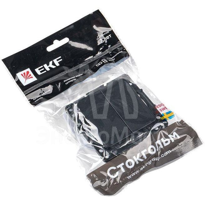 Механизм выключателя 2-кл. Стокгольм 10А черн. PROxima EKF EZV10-023-10