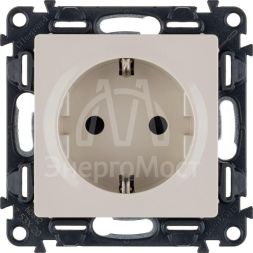 Механизм розетки 1-м СП Valena Life 16А IP20 250В 2К+З с лиц. панелью защ. шторки безвинт. зажимы сл. кость Leg 753520