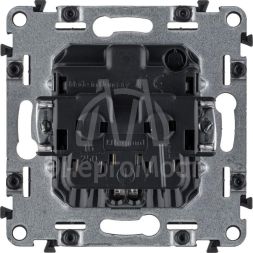 Механизм розетки 1-м СП Valena Life 16А IP20 250В 2К+З с лиц. панелью защ. шторки безвинт. зажимы сл. кость Leg 753520