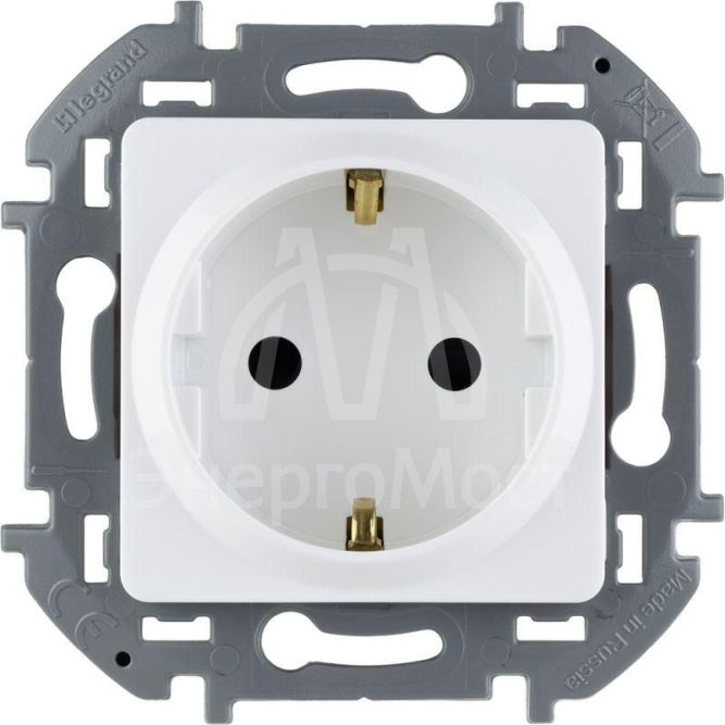 Розетка 1-м СП Inspiria 16А IP20 250В 2P+E защ. шторки немецк. стандарт бел. Leg 673730