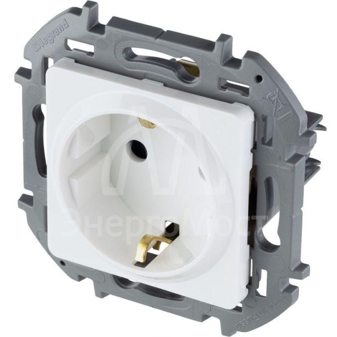 Розетка 1-м СП Inspiria 16А IP20 250В 2P+E защ. шторки немецк. стандарт бел. Leg 673730