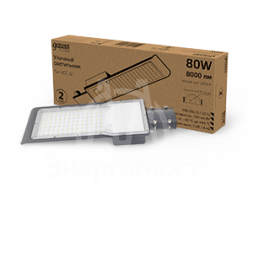 Светильник светодиодный Avenue ДКУ 80Вт 3000К IP65 8000лм 190-250В 420х160х57мм уличный КСС &amp;quot;Ш&amp;quot; черн. GAUSS 629534180