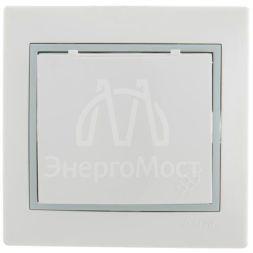 Розетка 1-м СП Мира керам. с заземл. с защ. крышкой бел./сер. LEZARD 701-0215-123