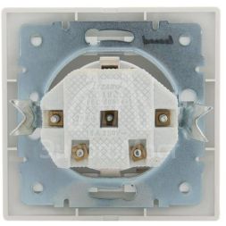 Розетка 1-м СП Мира керам. с заземл. с защ. крышкой бел./сер. LEZARD 701-0215-123