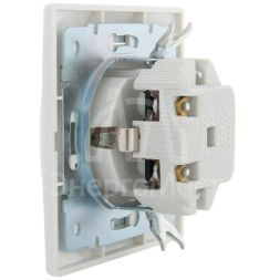 Розетка 1-м СП Мира керам. с заземл. с защ. крышкой бел./сер. LEZARD 701-0215-123