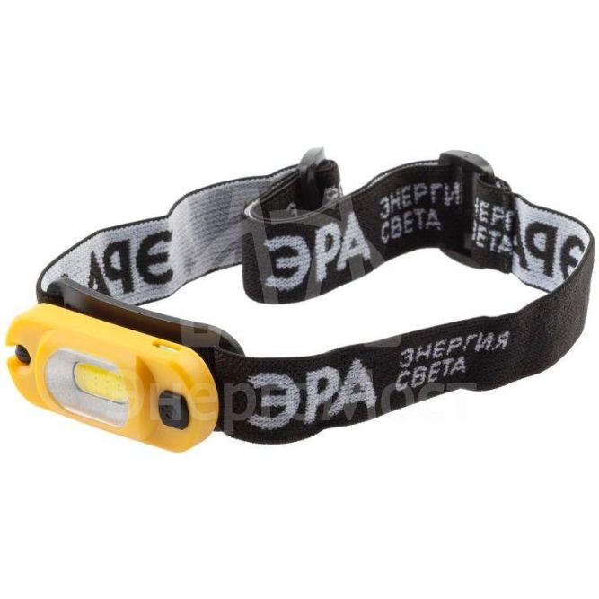 Фонарь аккумуляторный налобный светодиодный рабочий GA-801 мощный яркий 4 режима желт./черн. Эра Б0061089