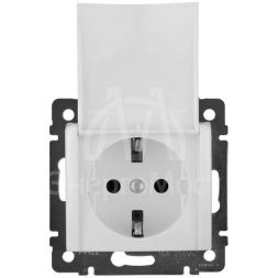 Механизм розетки 1-м СП Valena с защ. крышкой защ. шторки с заземл. бел. Leg 774422