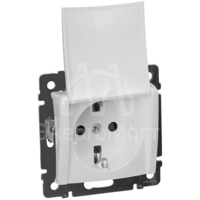 Механизм розетки 1-м СП Valena с защ. крышкой защ. шторки с заземл. бел. Leg 774422