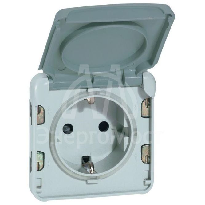 Механизм розетки 1-м СП Plexo с защ. крышкой с заземл. IP55 сер. Leg 069570