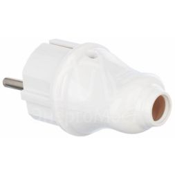 Вилка прямая ВПп10-01-Ст разборная с заземл. контактом 16А бел. IEK EVP10-16-01-K01