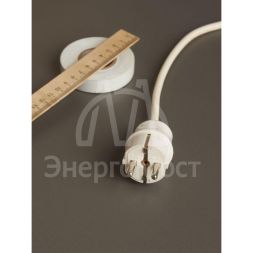 Вилка прямая ВПп10-01-Ст разборная с заземл. контактом 16А бел. IEK EVP10-16-01-K01