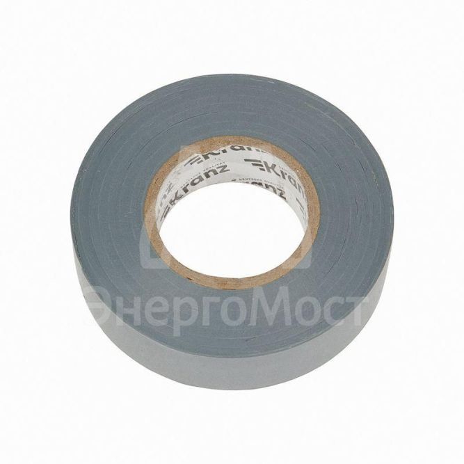 Изолента ПВХ профессиональная 0.18х19мм 20м сер. Kranz KR-09-2808