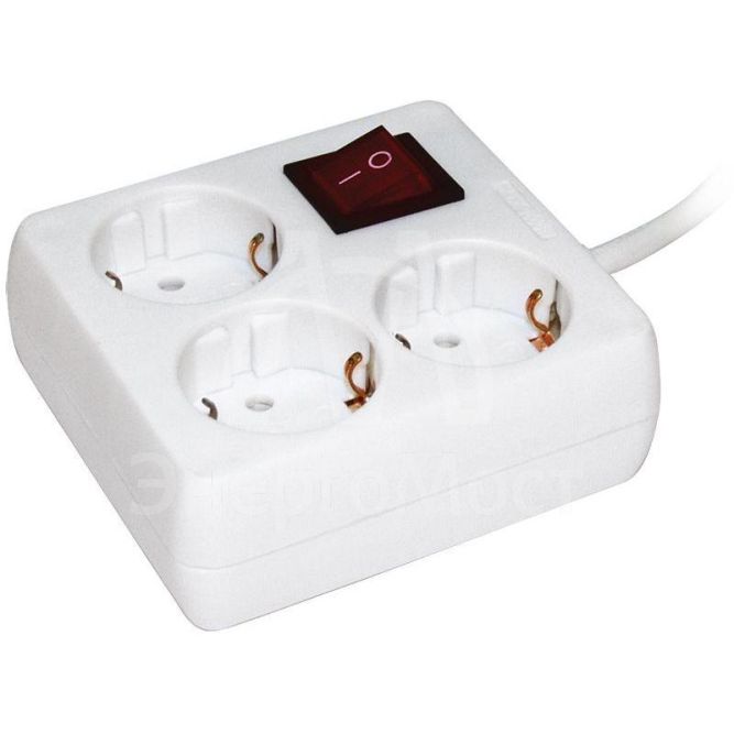 Удлинитель 3х3м с заземл. 16А IP20 У-С03К с выкл. 2P+PE IEK WYP30-16-03-03-ZK-N