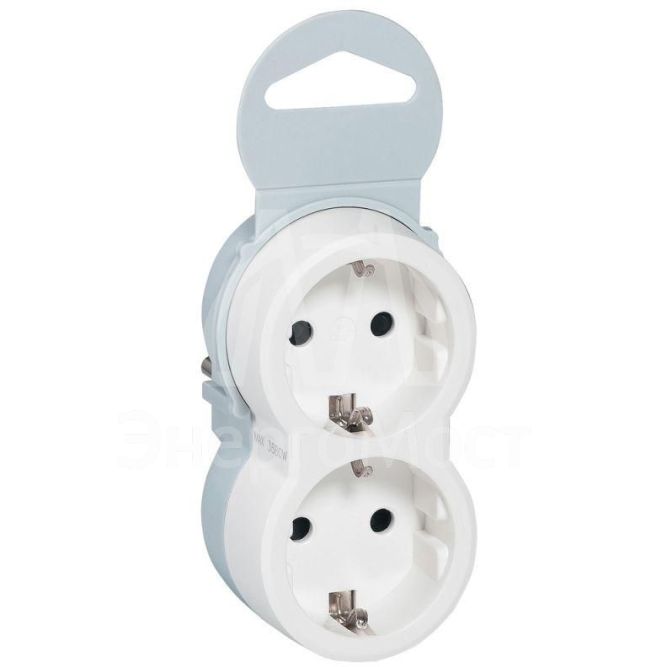 Блок многорозеточный &amp;quot;Элиум&amp;quot; 2х2К+3 с кронштейном для крепления к стене 16А верт. подкл. бел. Leg 050655