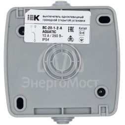 Выключатель проходной 1-кл. 1п ОП Aquatic 10А IP54 ВС-20-1-2-А сер. IEK EVA12-K03-10-54