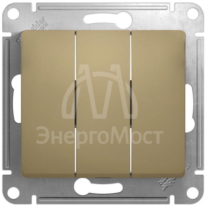 Механизм выключателя 3-кл. СП Glossa 10А IP20 (сх. 1+1+1) 10AX титан SchE GSL000431