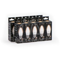 Лампа светодиодная Black 6.5Вт свеча 3000К тепл. бел. E27 520лм GAUSS 103102107