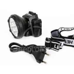 Фонарь налобный аккумуляторный LED 5366 (220В LED 2 режима; черн.) Ultraflash 11649