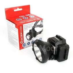 Фонарь налобный аккумуляторный LED 5366 (220В LED 2 режима; черн.) Ultraflash 11649