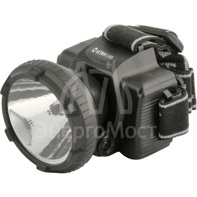Фонарь налобный аккумуляторный LED 5366 (220В LED 2 режима; черн.) Ultraflash 11649