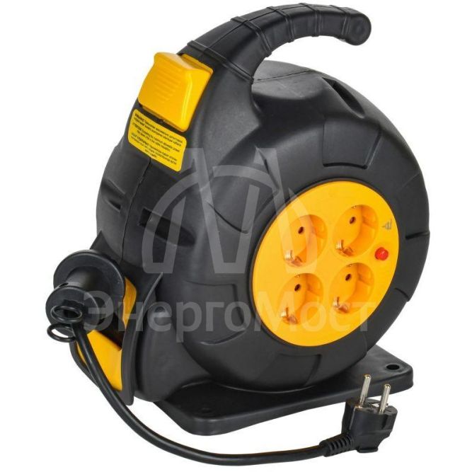 Удлинитель на катушке TWIST 4х10м  с заземл. автосмотка 16А IP20 ПВС 3х1.5 IEK TW-KP27-16-04-10