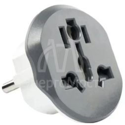 Переходник универсальный плоский с заземл. бел. 16А 250В UNIVersal 2229