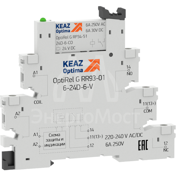 Розетка для реле OptiRel G RR93-01-6-24D-6-V КЭАЗ 281157