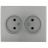 Розетка 2-м СП Karina 16А IP20 без заземл. керамика матов. серебр. LEZARD 707-4300-128