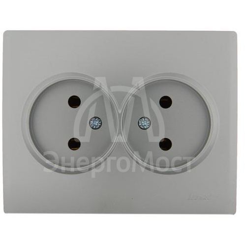 Розетка 2-м СП Karina 16А IP20 без заземл. керамика матов. серебр. LEZARD 707-4300-128
