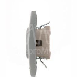 Розетка 2-м СП Karina 16А IP20 без заземл. керамика матов. серебр. LEZARD 707-4300-128