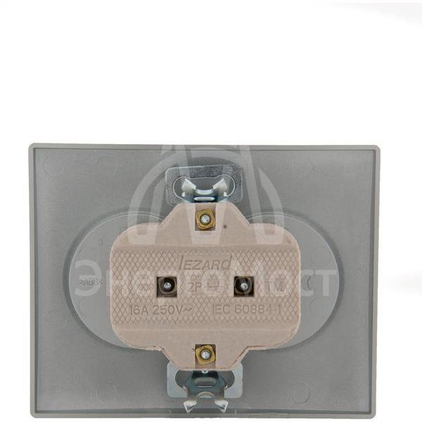 Розетка 2-м СП Karina 16А IP20 без заземл. керамика матов. серебр. LEZARD 707-4300-128