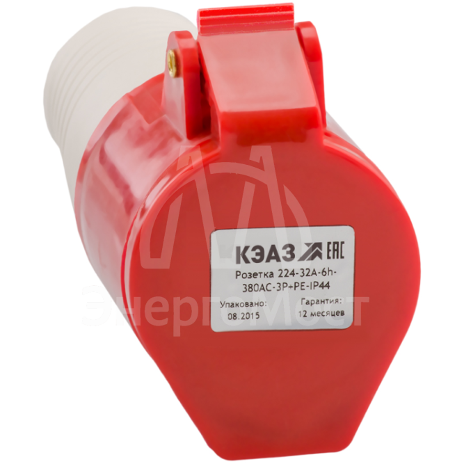 Розетка кабельная 214 16А 380AC 3P+PE 6ч IP44 КЭАЗ 222750