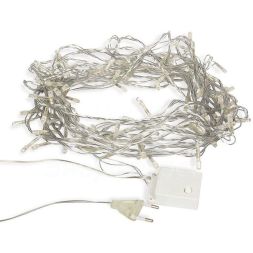 Гирлянда светодиодная универсальная 100LED тепл. бел. 10м провод прозр. с контроллером Neon-Night 303-063