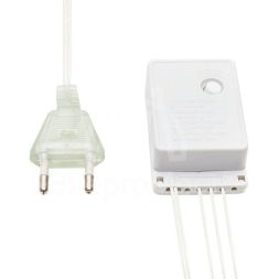 Гирлянда светодиодная универсальная 100LED тепл. бел. 10м провод прозр. с контроллером Neon-Night 303-063