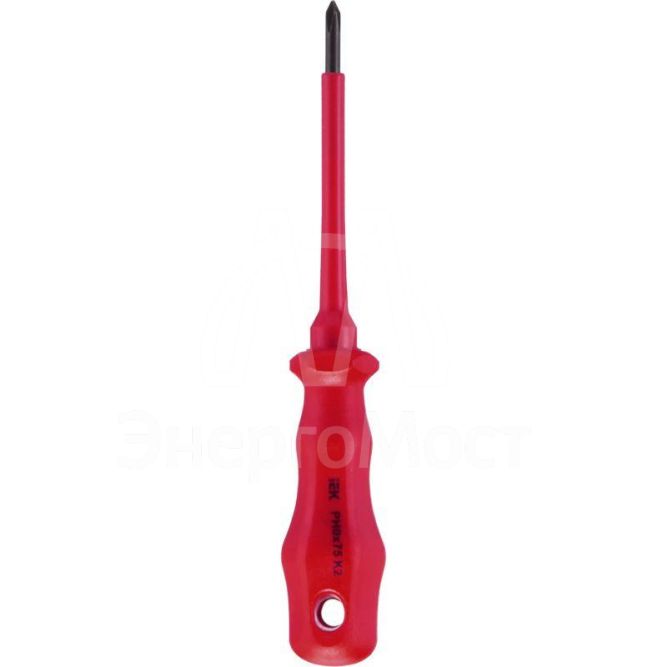 Отвертка диэлектрическая крестовая Ph0х75мм K2 1000В ARMA2L 3 IEK A2L3-SC30-K2-PH-00-075