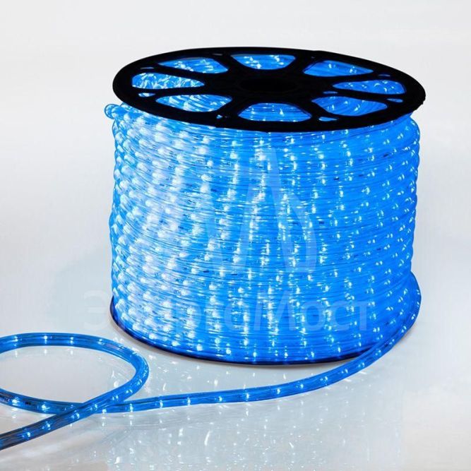 Шнур светодиодный Дюралайт чейзинг круглый 13мм син. 2.4Вт/м 220В IP54 (уп.100 м) NEON-NIGHT 121-323