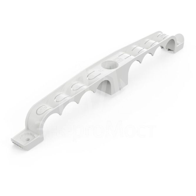 Держатель труб d20мм для прямого монтажа двусторон. на 8 мест сер. (уп.20шт) Промрукав PR13.03293