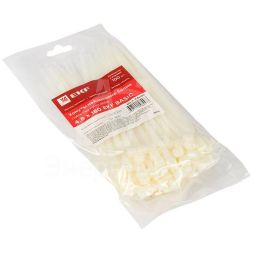 Хомут кабельный 4.8х180 нейл. бел. (уп.100шт) EKF plc-c-4.8x180