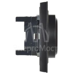 Розетка 2-м СП BRITE РС12-3-БрЧ 16А в сборе с заземл. без защ. шторок черн. IEK BR-R21-16-K02-F