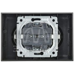 Розетка 2-м СП BRITE РС12-3-БрЧ 16А в сборе с заземл. без защ. шторок черн. IEK BR-R21-16-K02-F