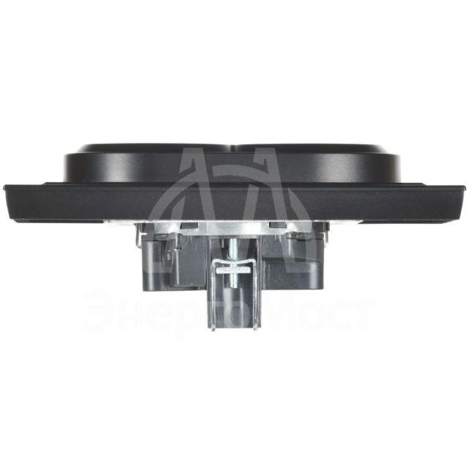 Розетка 2-м СП BRITE РС12-3-БрЧ 16А в сборе с заземл. без защ. шторок черн. IEK BR-R21-16-K02-F