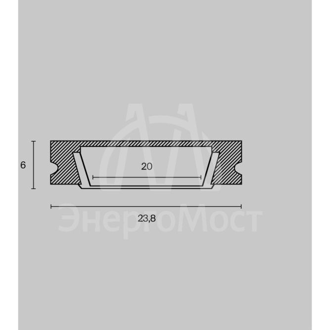 Профиль алюминиевый накладной 23х6 Maytoni ALM002S-2M