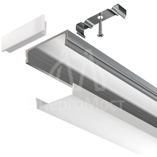 Профиль алюминиевый накладной 23х6 Maytoni ALM002S-2M