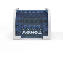Шина на DIN-рейку в корпусе (кросс-модуль) 4 группы по 7 отверстий 100А TOKOV ELECTRIC TKE-DBTB-100-4-7/3L+PEN