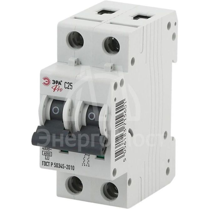 Выключатель автоматический модульный Pro NO-902-188 ВА47-63 2P 32А кривая C (6/90/1890) ЭРА Б0036872