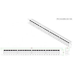 Патч-панель 19дюйм 1U RJ45 кат.5e 24 порта PP3-19-24-8P8C-C5E-110D черн. Hyperline 246095
