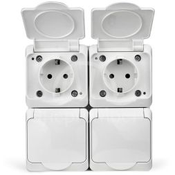 Розетка 4-м ОП Nix 16А IP54 250В с заземл. с крышкой бел. TOKOV ELECTRIC TKE-NX-R4Z-C01-IP54